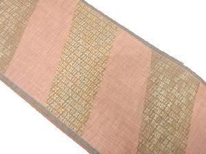 斜め縞に花模様織り出し袋帯